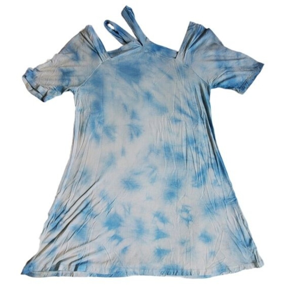 Andree by UNIT blue white tye dye top sz S